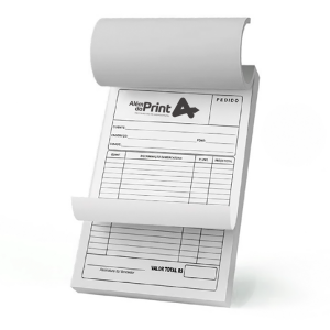 Bloco de Pedido  10X14 1x0 preto e branco / 4x0 cmyk  Bloco colado com 50fls 