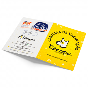 CARTEIRA DE VACINAÇÃO / 20x21 / 30x15cm offset 240g 20x21cm ou 30x15cm 4x4 ou 1x1  CORTE RETO 