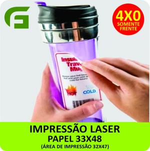 LASER / ADESIVO BOPP 33X48cm /COM OU SEM RECORTE BOPP ADESIVO ÁREA IMPRESSÃO sem recorte  32X47cm / ÁREA IMPRESSÃO COM recorte 30x43 4X0  OPCIONAL 
