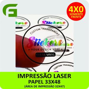 LASER / ADESIVO VINIL ADESIVO VINIL TRANSPARENTE - LASER ÁREA IMPRESSÃO SEM recorte 30X45cm / ÁREA IMPRESSÃO COM recorte 29x40cm 4X0  OPCIONAL 
