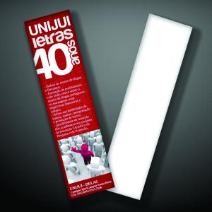 MARCA PÁGINA SIMPLES LAMINADO SUPREMO 300G - OFFSET 17,6X4,8cm 4X0 LAMINADO FRENTE CORTE RETO 